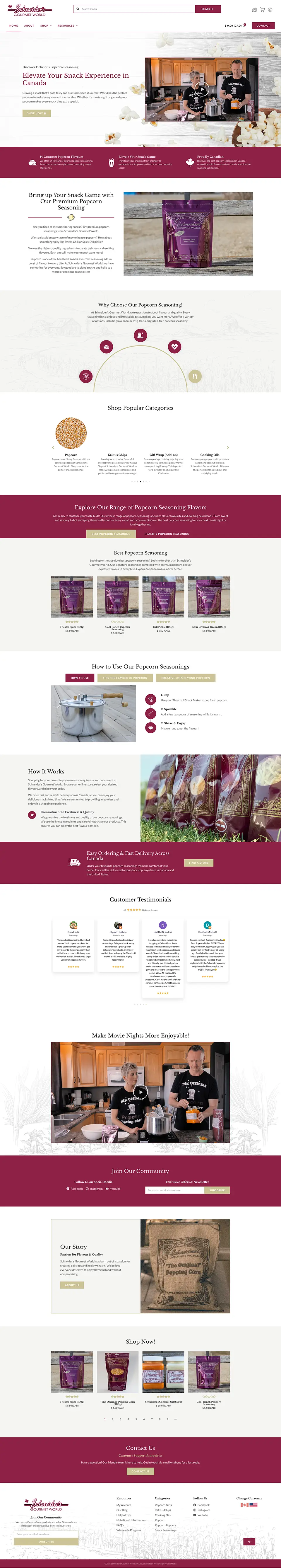 Ecommerce Website Design for Food Product