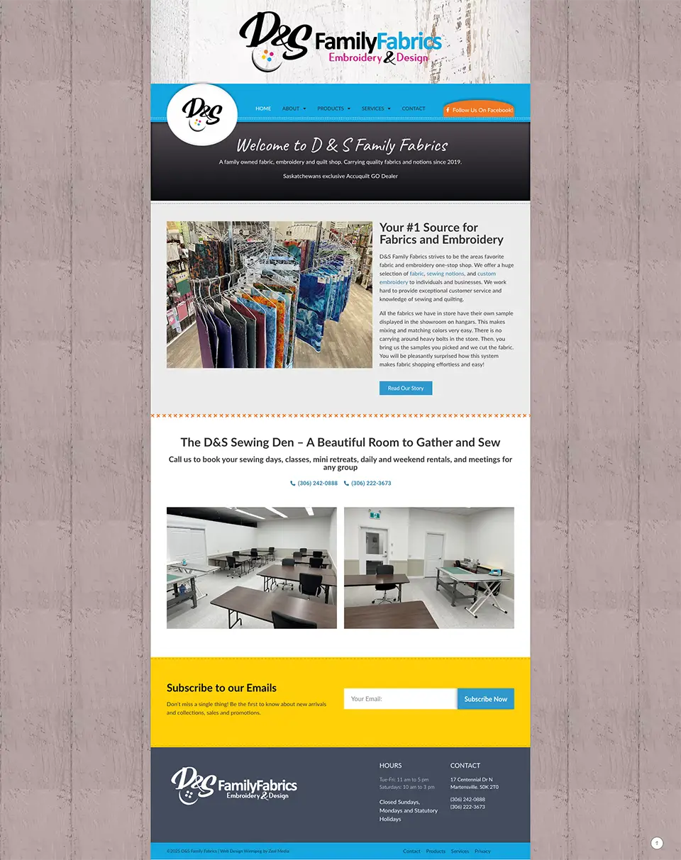 Textile Website Designer
