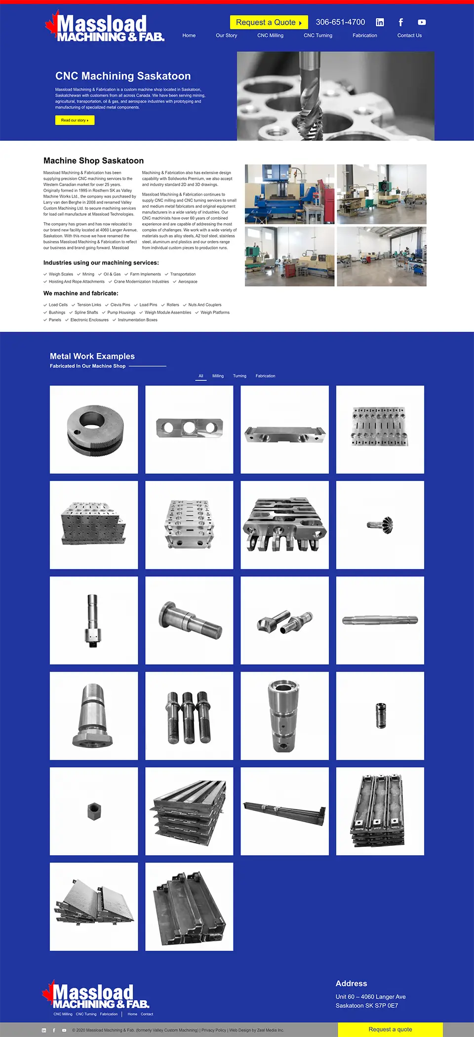 Web Design for a Machine Shop