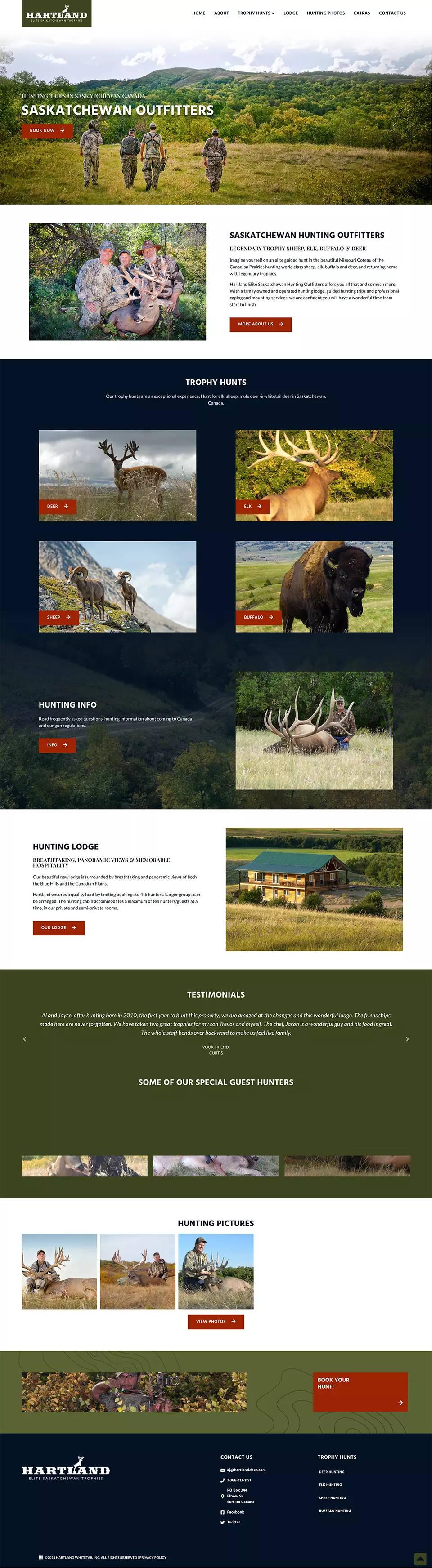 Hunting Webpage Design