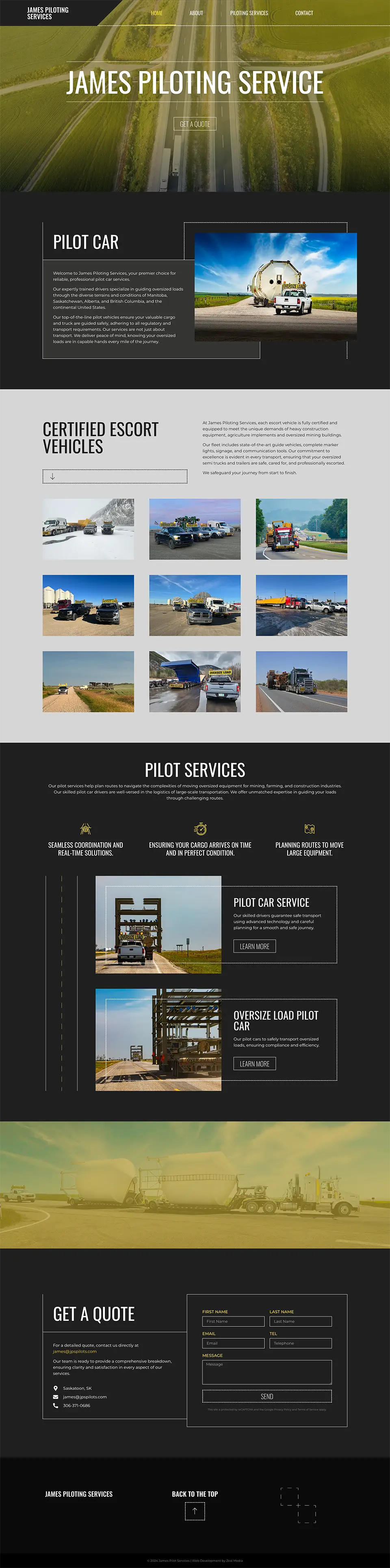 Trucking Company Web Design