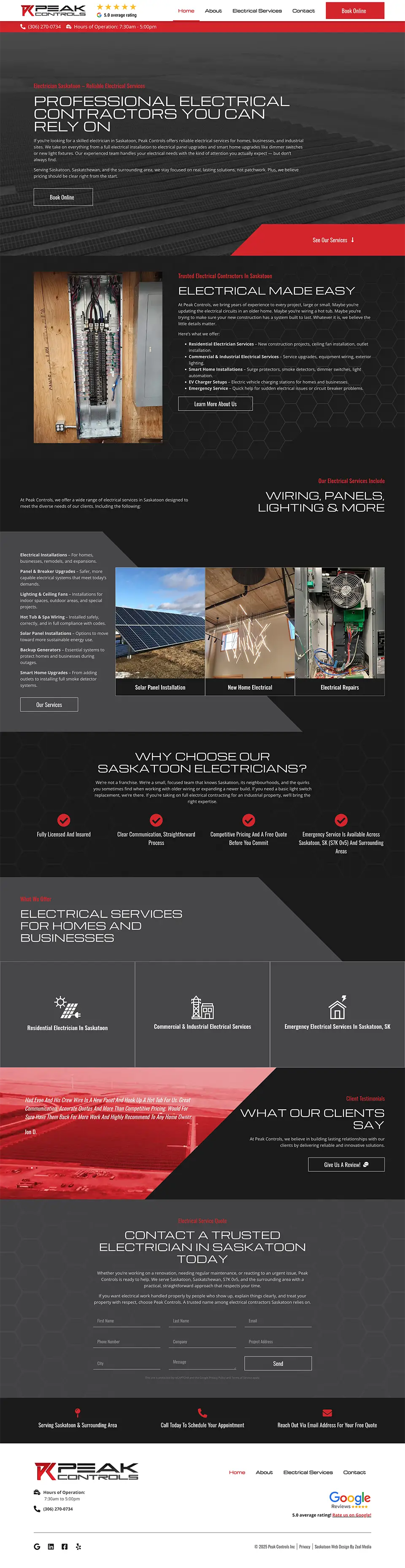 Web Design for Solar Company