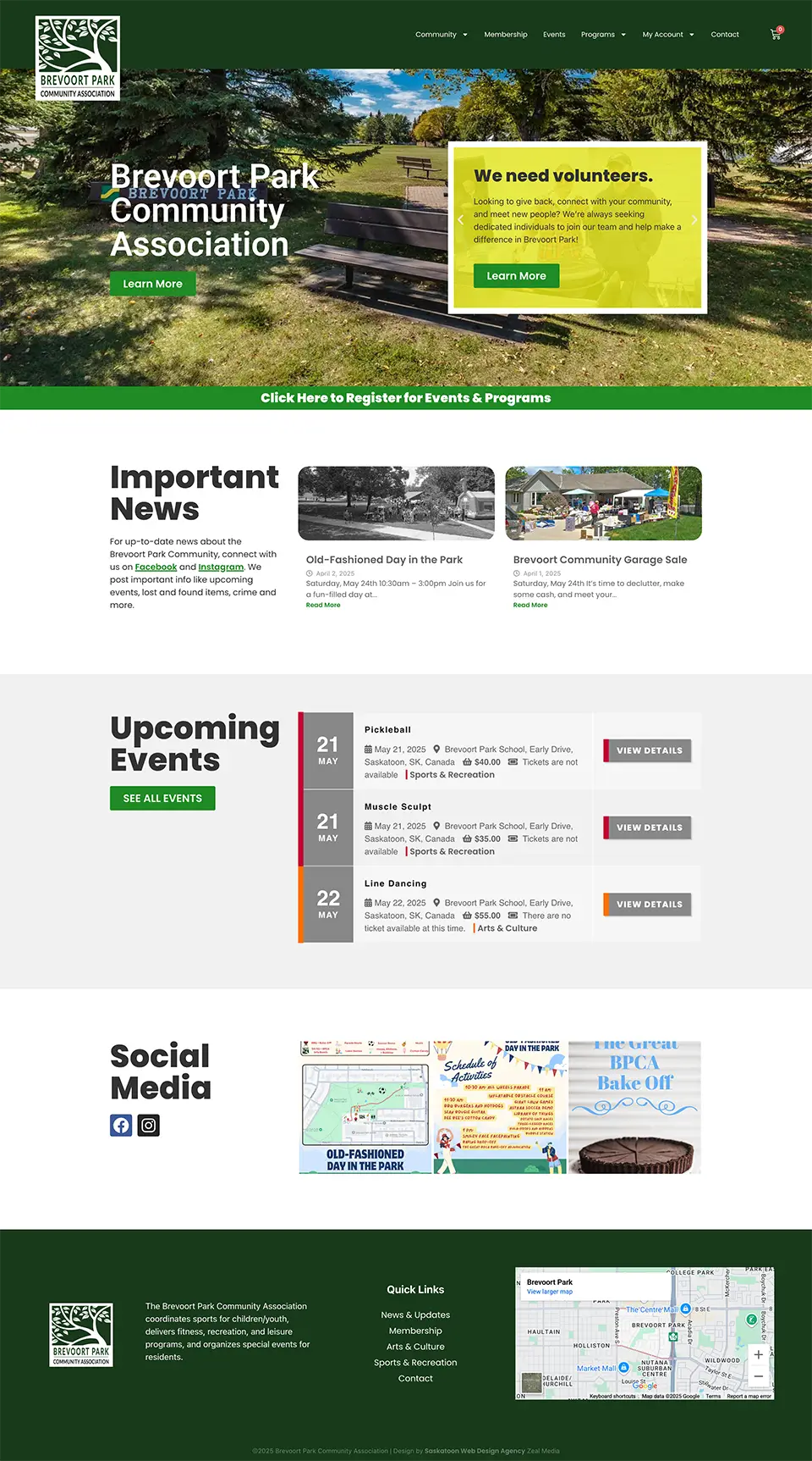 Website Design for Community Association