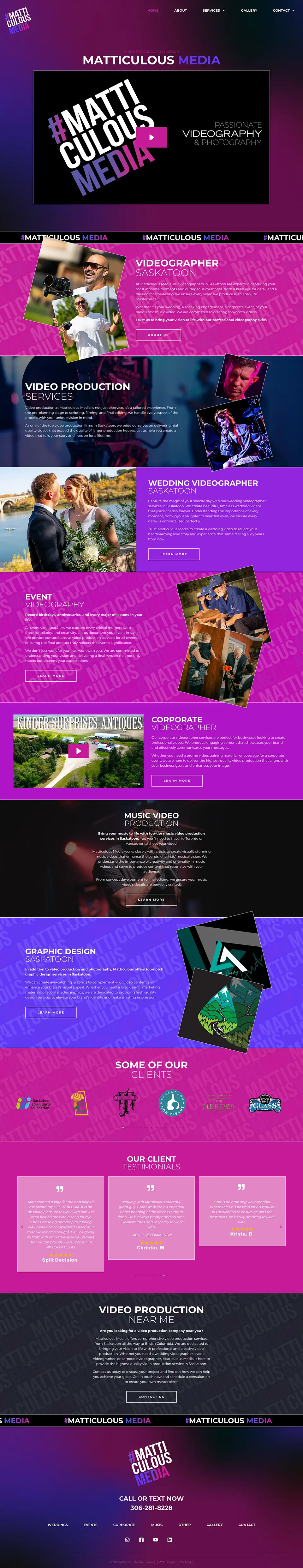 Website Design for Photography Company
